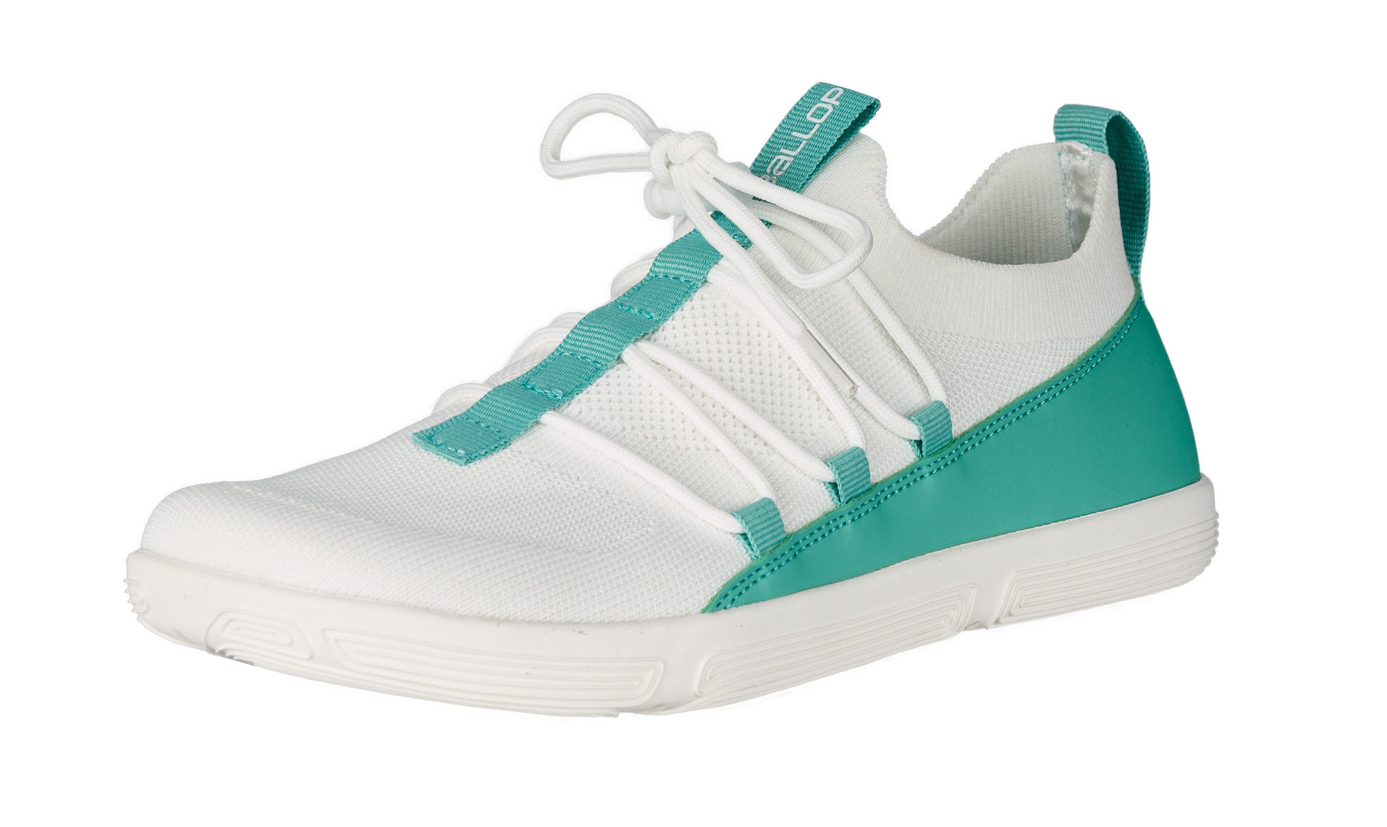 Sneaker, Mesh, Weiß, Mintgrün, Schnürung