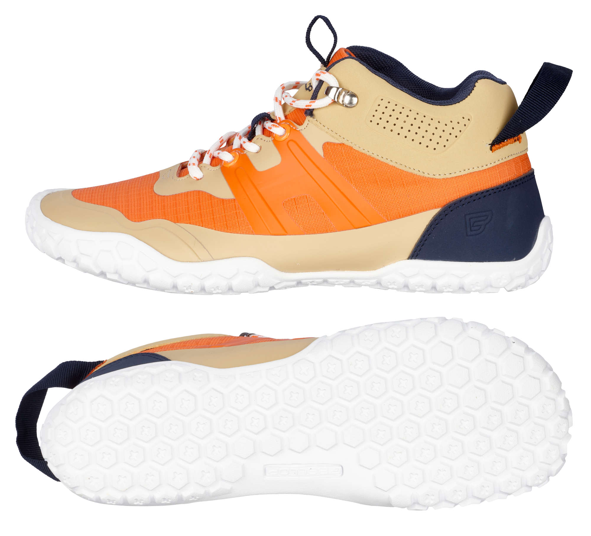 Hiking Schuh, Laufschuh, Orange Farben, Schnürschuh, Gummisohle