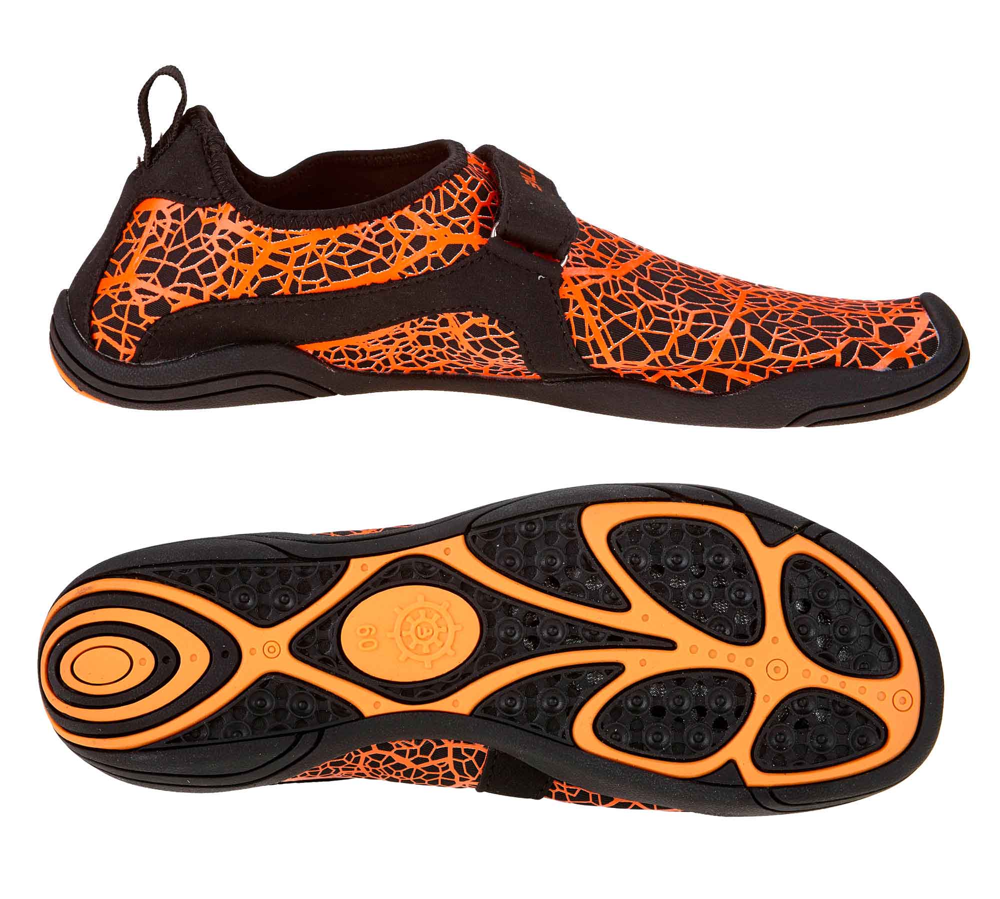 Slip-on, Athletikscho, Orange-Schwarz, Netz Muster, Rutschfeste Sohle