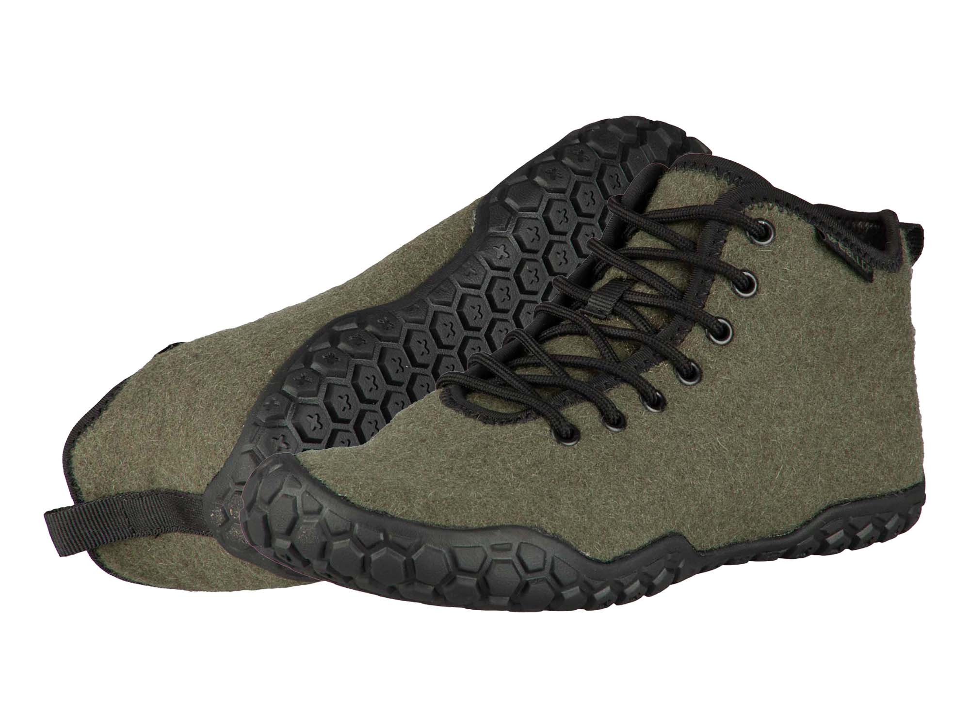 Hikingstiefel, olivgrün, Gummi-Sohle, Lace-up, Stiefel mit Knöchelumfang