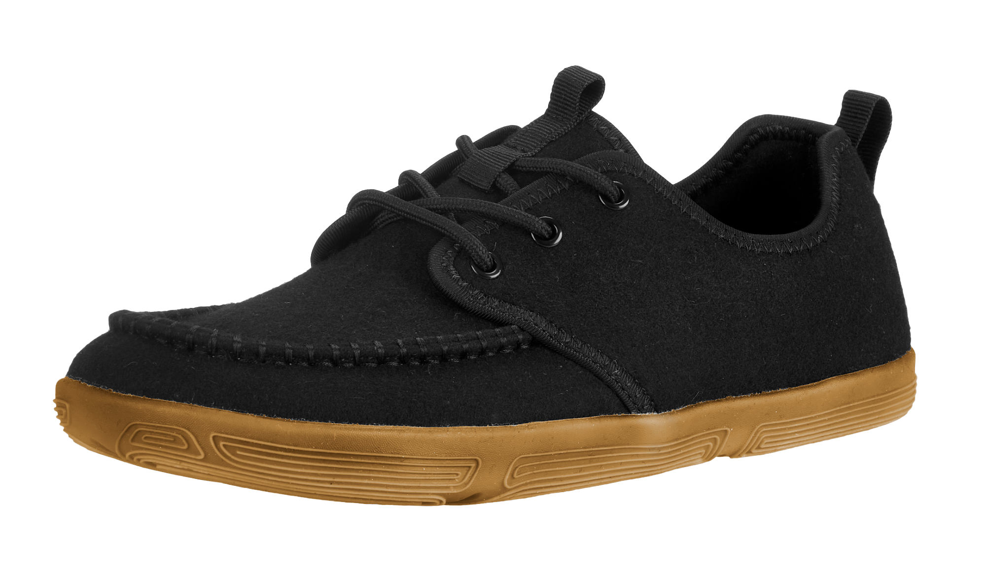 Schuh, Sneaker, Schwarz, GummiSohle, Lederoptik