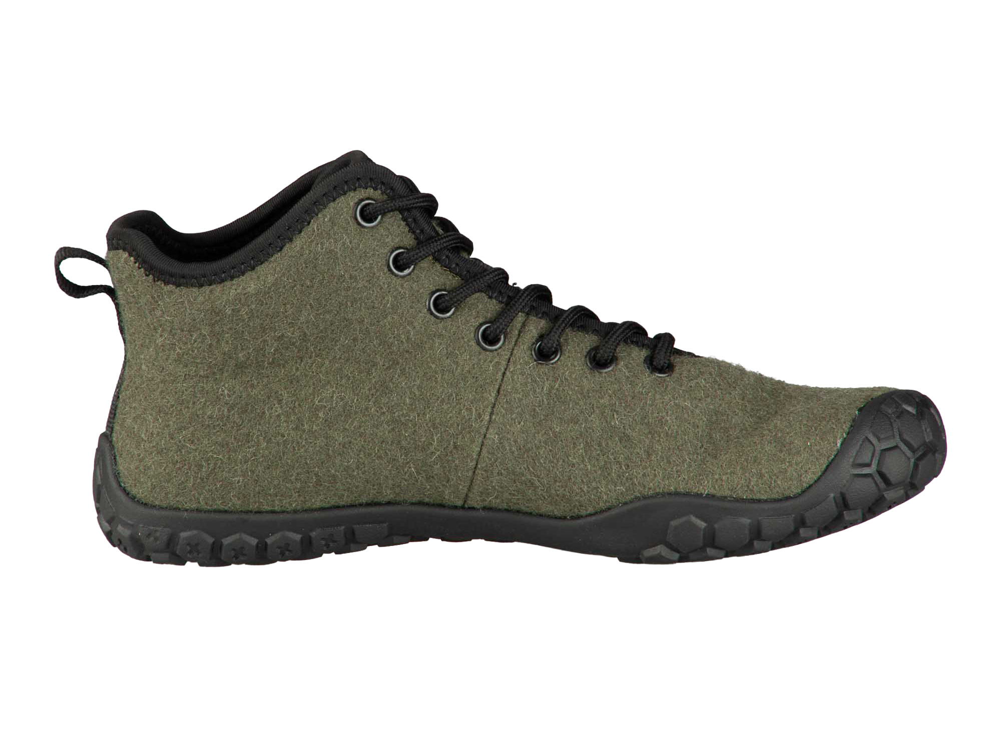Stiefel, Klettverschluss, Gummisohle, Olivegrün, Wanderschuh